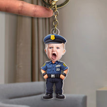 Load image into Gallery viewer, Personalized Kids Firefighter & Police Keychain Gift Keychains PopCulturePrints