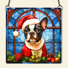Load image into Gallery viewer, Personalized Boston Terrier Christmas Suncatcher Ornament - Perfect Gift for Dog Lovers Suncatcher PopCulturePrints