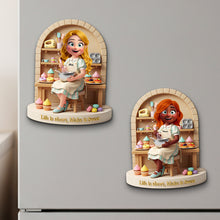 Load image into Gallery viewer, Life is Short, Make it Sweet - Personalized Sweet Baking Girl Fridge Magnet Fridge Magnet PopCulturePrints
