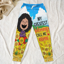 Load image into Gallery viewer, Personalized 'My Greatest Blessings Call Me Mom' Unisex Joggers Shorts and Pants PopCulturePrints