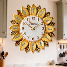 Load image into Gallery viewer, Grandma: A Timeless Gift - Personalized Sunflower Clock for Grandma Hanging Wall Clock PopCulturePrints