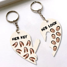 Load image into Gallery viewer, Personalized Couple Keychains – Her Key & His Lock Keychains PopCulturePrints