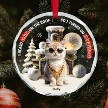 Load image into Gallery viewer, Personalized Pet Lover's Christmas Ornament - Turned On The Fireplace Ornament PopCulturePrints