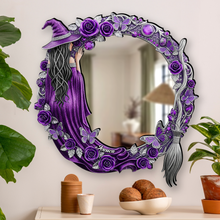 Load image into Gallery viewer, “Reflect Your Inner Witch” - Quirky Witch Shaped Mirror - Personalized Gift for Witch Lovers Mirror PopCulturePrints