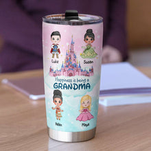 Load image into Gallery viewer, Personalized Grandma Tumbler with Grandkids - Princess and Prince Theme Tumbler Cup PopCulturePrints