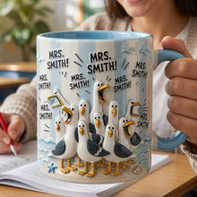 Load image into Gallery viewer, Laughing Seagulls Say 'Mrs. Smith' – Personalized Funny Teacher Life Mug Coffee Mug PopCulturePrints