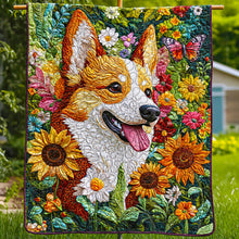Load image into Gallery viewer, Festive Corgi Christmas Quilt Bed Set for Dog Lovers Blanket PopCulturePrints