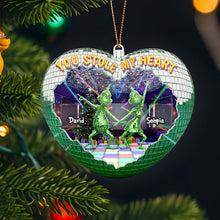 Load image into Gallery viewer, You Stole My Heart - Personalized Couple Disco Christmas Ornament Ornament PopCulturePrints