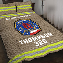 Load image into Gallery viewer, Custom Fire Department Quilt Bedding Set - Personalized Gifts for Firefighters Blanket PopCulturePrints