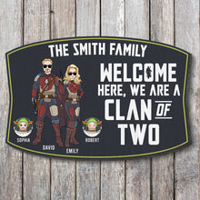 Load image into Gallery viewer, Personalized 'Clan of Two' Wood Sign – Custom Gift for Families Wood Sign PopCulturePrints