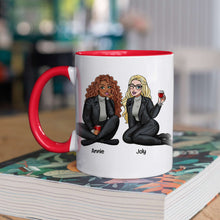 Load image into Gallery viewer, Personalized Work Bestie Accent Mug - Custom Cartoon Design Coffee Mug PopCulturePrints