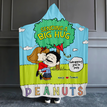 Load image into Gallery viewer, Custom Cartoon Couple Hooded Blanket - Personalized Valentine's Day & Christmas Gift Blanket PopCulturePrints