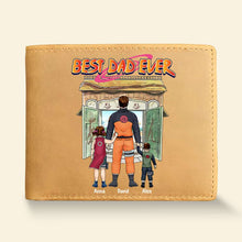 Load image into Gallery viewer, Personalized 'Best Dad Ever' Anime Themed Wallet Leather Wallet PopCulturePrints
