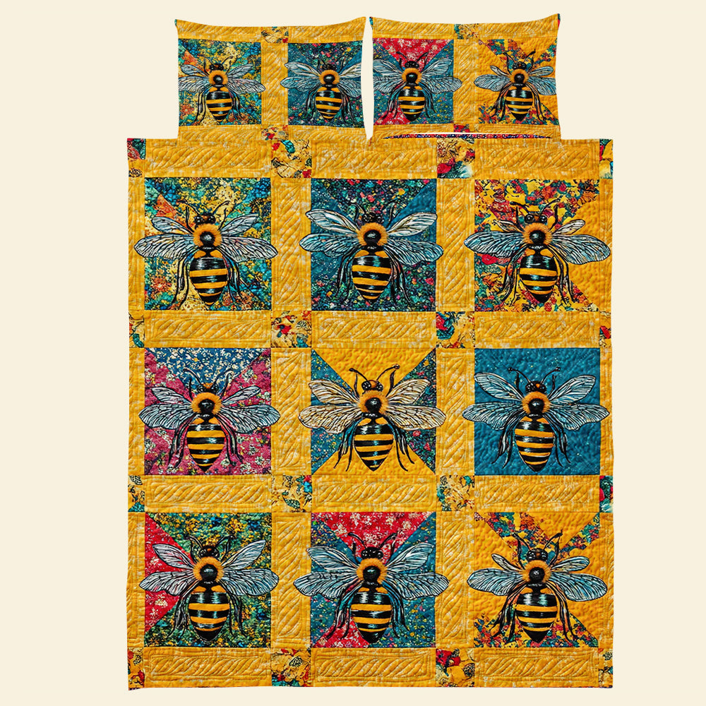 Custom Bee Lover's Quilt Bed Set Blanket PopCulturePrints