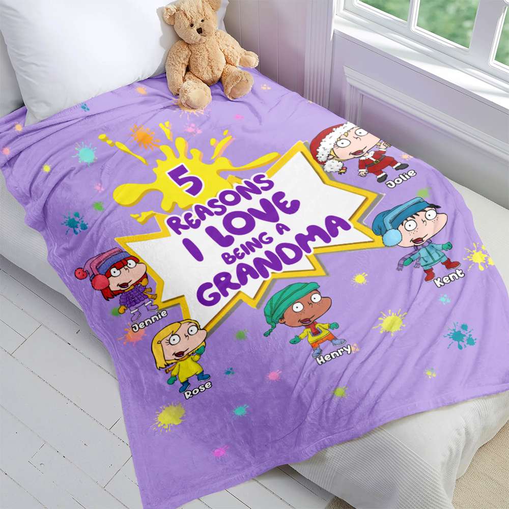 Custom Grandma Blanket for Christmas - Personalized and Unique Valentine's Day Gifts Blanket PopCulturePrints