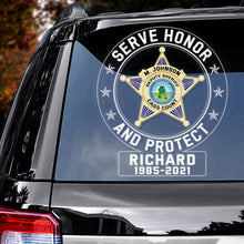 Load image into Gallery viewer, Personalized Retired Police Officer Car Sticker Decal Sticker PopCulturePrints