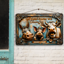 Load image into Gallery viewer, Choose Joy with Fun Farm Animals Metal Sign - Personalized Gifts for Farmers Metal Signs PopCulturePrints