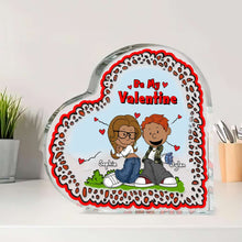 Load image into Gallery viewer, Personalized Y2K Style Valentine Heart Plaque for Couples Shaped Plaques PopCulturePrints