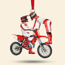 Load image into Gallery viewer, Custom Motorcross Couple Ornament - Perfect Christmas and Valentine's Day Gifts Ornament PopCulturePrints