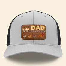 Load image into Gallery viewer, Customizable Best Dad Leather Patch Hat - Lion Kingdom Theme Caps PopCulturePrints