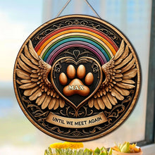 Load image into Gallery viewer, Personalized Pet Memorial Acrylic Ornament - 'Until We Meet Again' Wood Sign PopCulturePrints