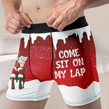 Load image into Gallery viewer, Naughty Santa Personalized Men's Boxers - Come Sit On My Lap Boxer Briefs PopCulturePrints