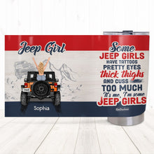 Load image into Gallery viewer, Personalized Jeep Girls Tumbler - Custom Name Travel Mug Tumbler Cup PopCulturePrints