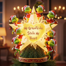 Load image into Gallery viewer, My Grandkids Stole My Heart - Personalized Funny Holiday Acrylic Christmas Tree Topper Ornament PopCulturePrints