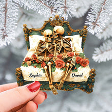 Load image into Gallery viewer, Custom Skull Couple Ornament with Names - Unique Valentine’s Day Gifts Ornament PopCulturePrints
