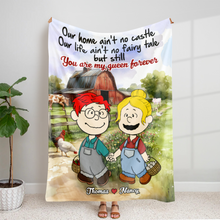 Load image into Gallery viewer, Unique Personalized Farmer Couple Blanket | You're My Queen Forever | Valentine's Day Gifts Blanket PopCulturePrints