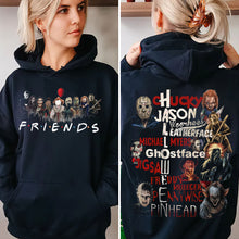 Load image into Gallery viewer, Horror Friends Hoodie - Iconic Horror Movie Characters Shirts PopCulturePrints
