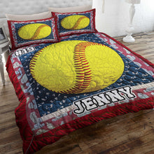 Load image into Gallery viewer, Personalized Baseball Lover's Quilt Bedding Set Blanket PopCulturePrints