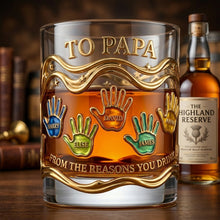 Load image into Gallery viewer, "To Papa, From the Reasons You Drink" - Personalized Glass Mug - Gift for Dad & Grandpa Glass PopCulturePrints