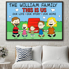 Load image into Gallery viewer, Personalized Peanuts Family Canvas Print - Hold Hands Together Poster & Canvas PopCulturePrints