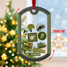 Load image into Gallery viewer, “Shake Me” - Military Pride Christmas Shaker Ornament - Personalized Custom Gifts for Soldiers, Veterans & Loved Ones Ornament PopCulturePrints