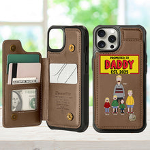 Load image into Gallery viewer, Promoted to Daddy Personalized Leather Flip Wallet Phone Case - Unique Gift for New Dads Phone Case PopCulturePrints