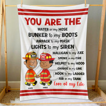 Load image into Gallery viewer, Personalized Firefighter Couple Blanket - Unique Gift for Firefighter Lovers Blanket PopCulturePrints