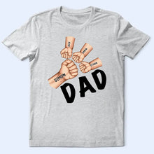 Load image into Gallery viewer, Dad's Fist Punch - Personalized T-Shirt for Fathers T-shirt PopCulturePrints