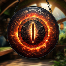 Load image into Gallery viewer, Fantasy Eye Stained Glass Ornament for Fantasy Novel Enthusiasts Suncatcher PopCulturePrints
