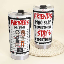 Load image into Gallery viewer, Personalized Partners In Crime Tumbler - Bestie Halloween Gift Tumbler Cup PopCulturePrints