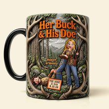 Load image into Gallery viewer, Her Buck & His Doe Magic Mug - Personalized Gift for Couples Who Love Hunting Coffee Mug PopCulturePrints