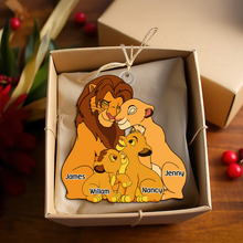 Load image into Gallery viewer, Personalized Family Christmas Ornament with Lion Themed Design Ornament PopCulturePrints