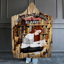 Load image into Gallery viewer, Cozy Personalized Book Lover Blanket Hoodie Blanket PopCulturePrints