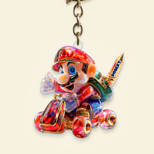 Load image into Gallery viewer, “Race into Adventure!” Personalized Keychain for Car Fans - Custom Gift for Enthusiasts, Friends, and Family Keychains PopCulturePrints