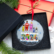 Load image into Gallery viewer, Personalized Family Christmas Ornament 2024 - Power Suit Theme Ornament PopCulturePrints