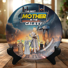Load image into Gallery viewer, The Best Mother in the Galaxy - Personalized Ceramic Round Plate for Mom & Grandma Ceramic Round Plate PopCulturePrints