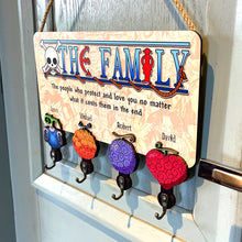 Load image into Gallery viewer, Personalized Family Key Hanger - Themed Design Wood Sign PopCulturePrints