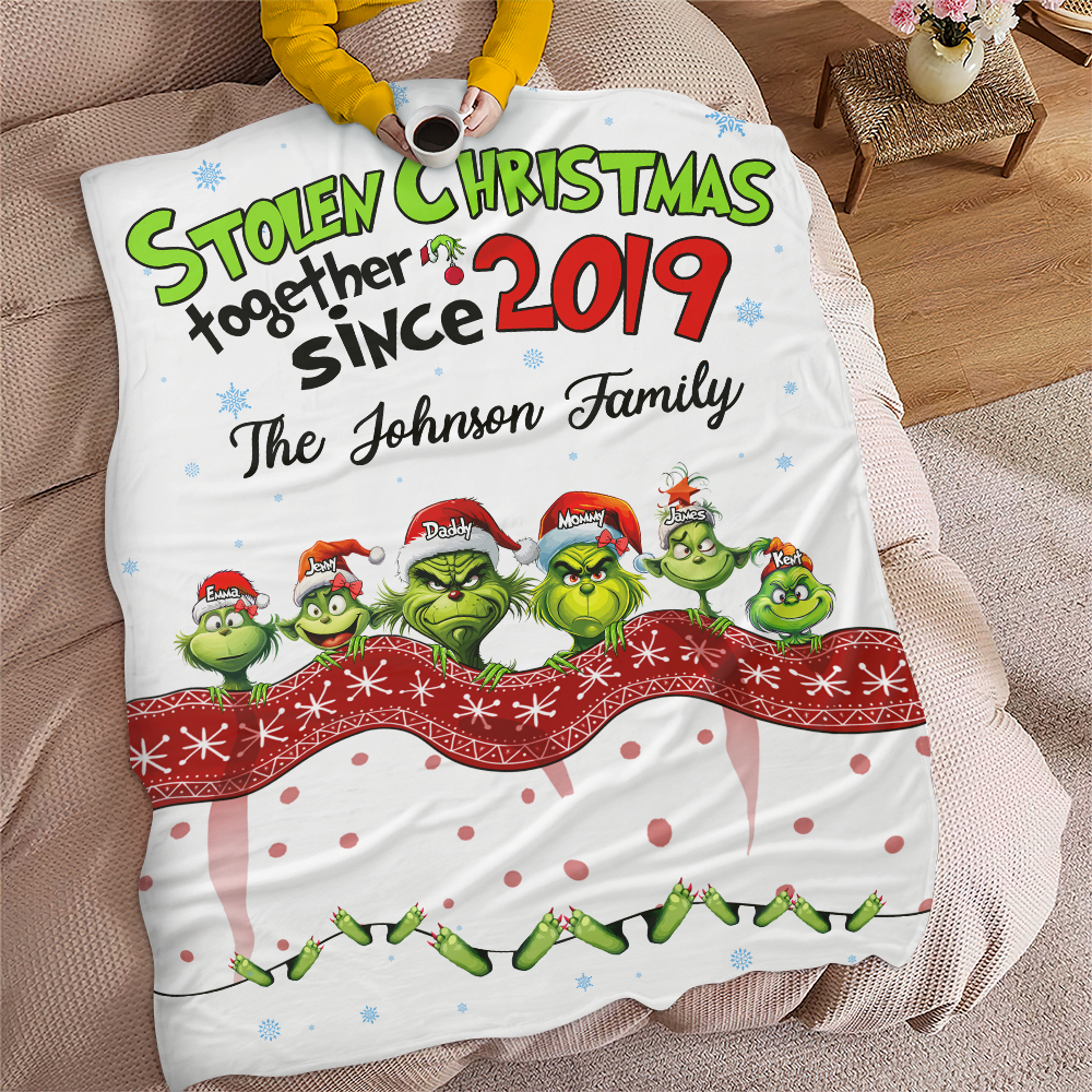 Custom Christmas Family Blanket - Stolen Christmas Together Design Blanket PopCulturePrints