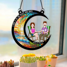 Load image into Gallery viewer, I Love U To The Beach And Back - Personalized Suncatcher Ornament for Couples Ornament PopCulturePrints
