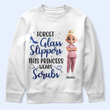 Load image into Gallery viewer, Forget Glass Slippers, This Princess Wears Scrubs - Personalized T-Shirt for Healthcare Heroes T-shirt PopCulturePrints